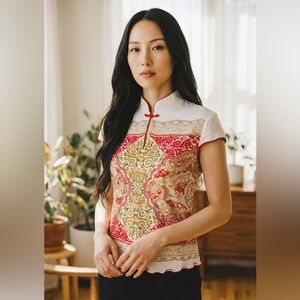 Vintage Asian-Style Top